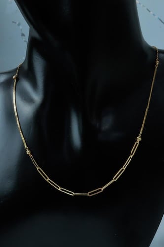 سلسال ذهب تصميم الجنزير عيار 18وزن 2.5 جرام