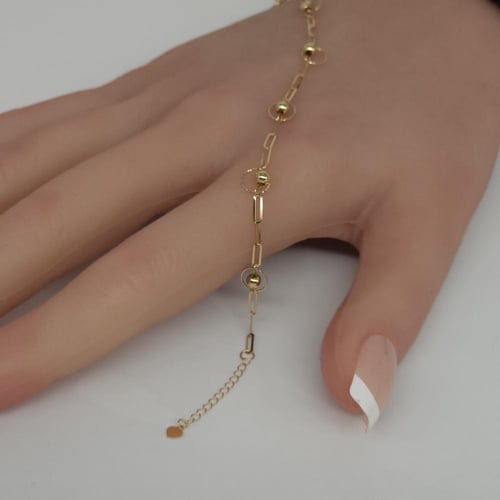 اسوارة جنزير ذهب تصميم الببلز عيار 18 وزن 0.8 جرام