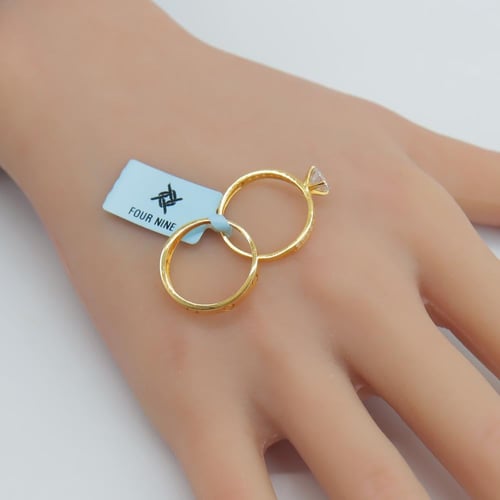 خاتم توينز ذهب عيار 21 بتصميم اللوف الالماسى وزن 3...