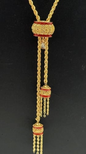 سبحة ذهب بتصميم المبروم عيار 21