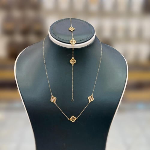 بكج اليوم الوطني عقد واسوارة ذهب 18k