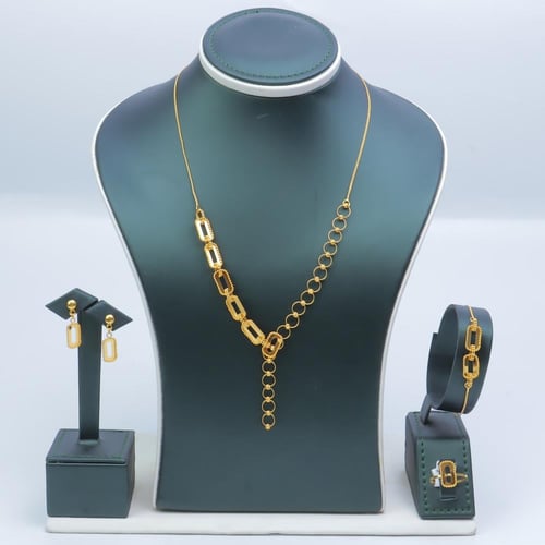 طقم ذهب جنزير عيار 21 ناعم وانيق وزن 12.9 جرام