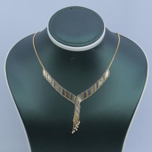 عقد ذهب فخم عيار 18 – تصميم ياباني مكس ألوان – وزن...