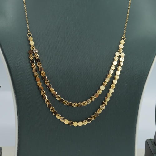 طقم ذهب شوميه عيار 21 ناعم دورين وزن 14.4 جرام