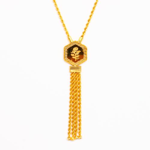 سلسلة سبحة ذهب عيار 21 مبروم بتصميم وردة - وزن 6.6...