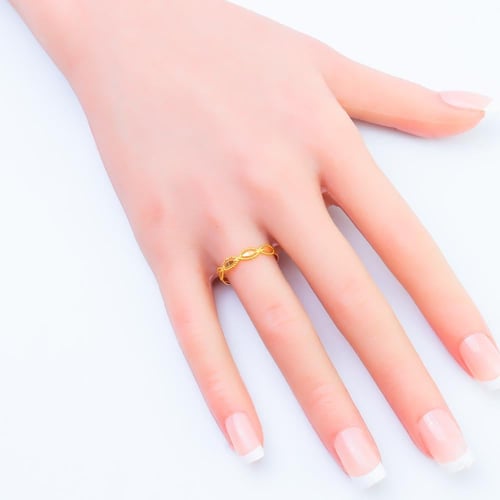 خاتم ذهب عيار 21 تصميم متشابك خفيف – رقة وأناقة يو...