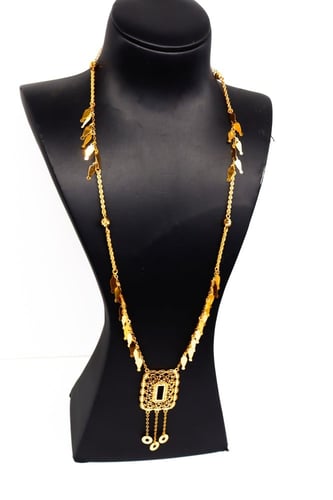 سبحة ذهب تصميم الرمش بحريني عيار 21 الوزن 12.8 جرا...