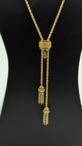 سبحة ذهب بتصميم المبروم شكل دائري عيار 21