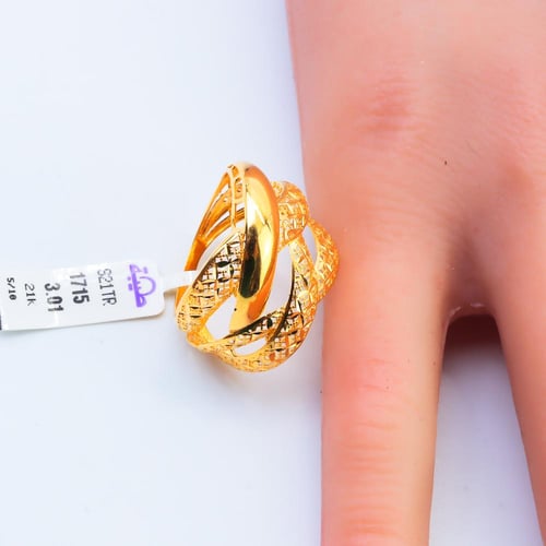 خاتم ذهب ايطالي مموج عيار 21