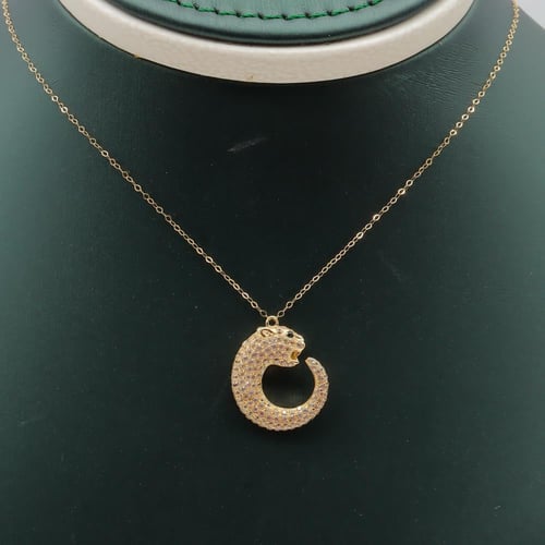 عقد ذهب البانثر تصميم الماسي عيار 18 وزن 2.1 جرام