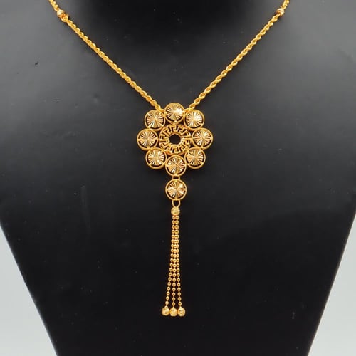 سلسال ذهب عيار 21 وزن 8.09 جرام -بتصميم دائري مزخر...