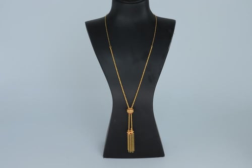 سبحة ذهب عيار 21 مطعمة بالميناء العودي بوزن 5.9 جر...