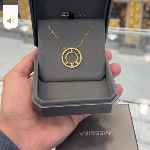 سلسال ذهب المسيكاء تصميم الماس عيار 21 وزن 3.7 جرا...