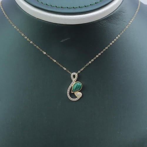 سلسال ذهب عيار 18 الماسي الأخضر الناعم وزن 1.1 جرا...