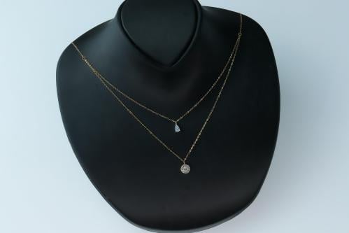 سلسال ذهب سوليتير دورين تصميم الماسي عيار 18