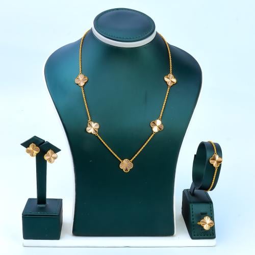 طقم ذهب الفان كليف خمس وردات الحجم الكبير عيار 21...