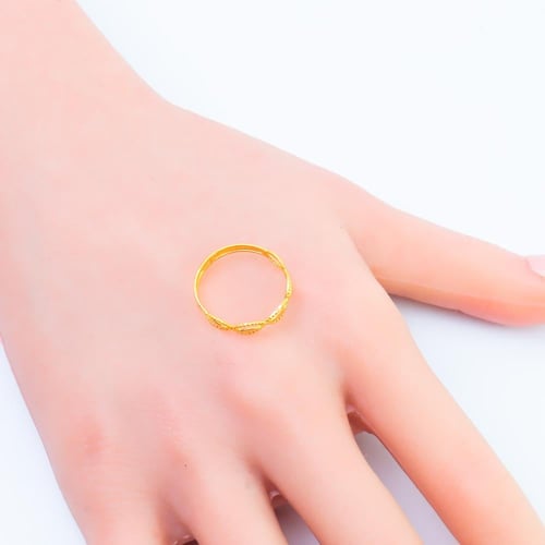 خاتم ذهب عيار 21 تصميم متشابك خفيف – رقة وأناقة يو...