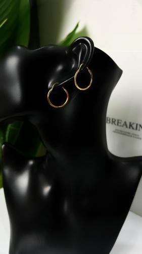 حلق ذهب دائري عيار 21 بتصميم جذاب فريد بوزن 1,3 جر...