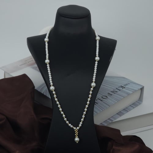 عقد مطعم بالؤلؤ الزراعي مميز بتصميم كرات الدوريكاء...