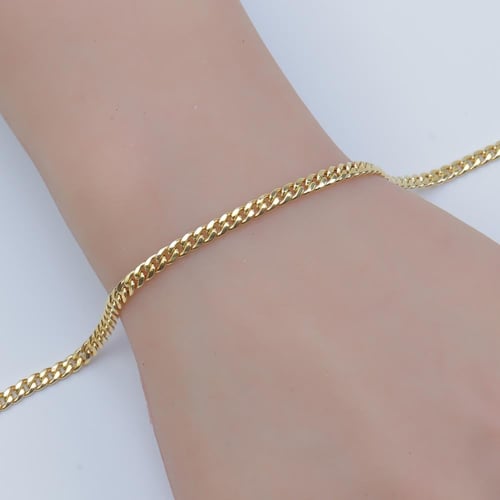 سوار ذهب جنزير ناعم عيار 18 وزن 2.65 جرام - تصميم...