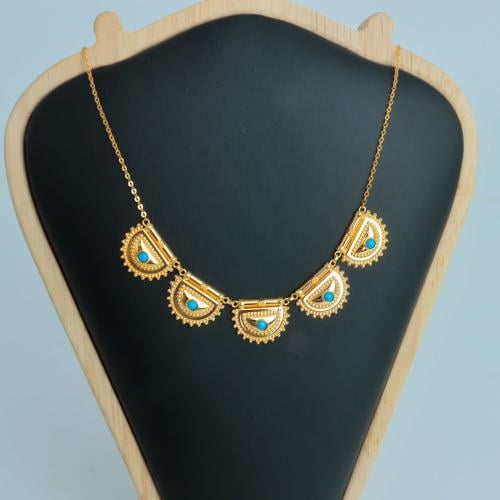 سلسال ذهب الرمش بحريني مطعم بحبات الولو الفيروزي ع...