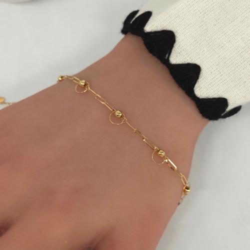 اسوارة جنزير ذهب تصميم الببلز عيار 18 وزن 0.8 جرام