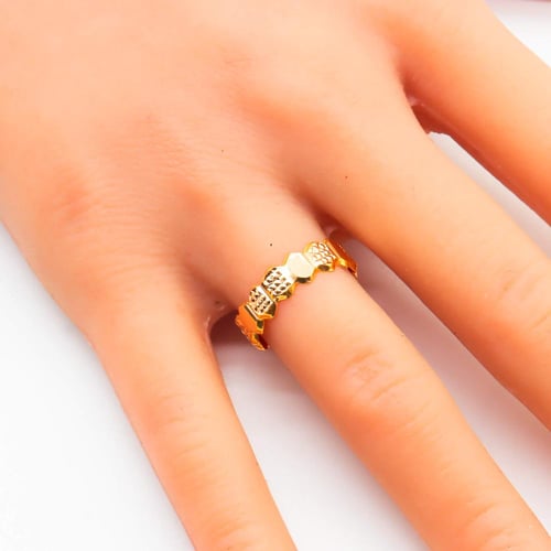 دبلة ذهب عيار 21 الشومية وزن 0.89 جرام – تصميم رقي...