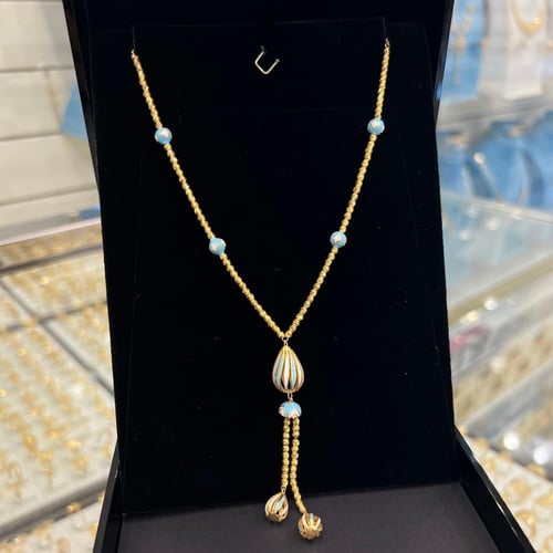 سبحة ذهب عيار 21 تصميم ايطالي مطعم بالميناء وزن 14...