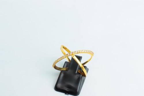 خاتم ذهب ايطالي تصميم الماس عيار 21