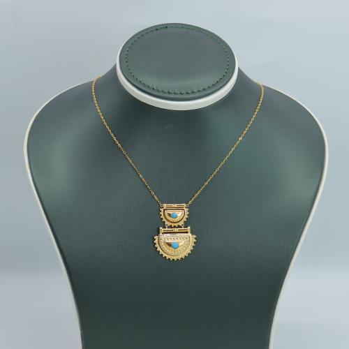 عقد ذهب الرمش الفيروزي دورين عيار 21 وزن 2.93 جرام