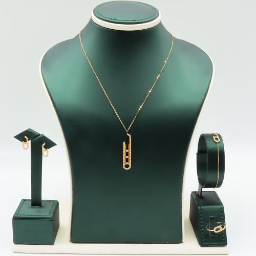 طقم ذهب المسيكاء تصميم الماسي عيار 18 وزن 5.3 جرام