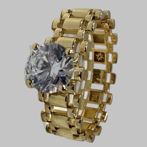 خاتم ذهب فخم عيار 18 تصميم رولكس ايطالي وزن 3 جرام