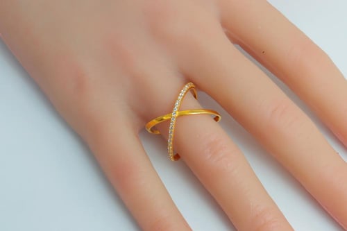 خاتم ذهب ايطالي تصميم الماس عيار 21