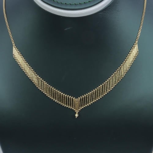 عقد ذهب فخم صافي عيار 18 – تصميم ياباني – وزن 7.56...