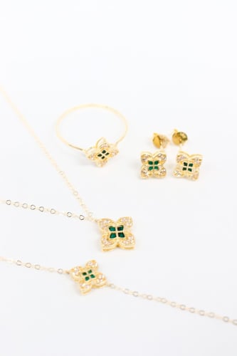 طقم روبيرتو كوين باللون الزيتي عيار 18