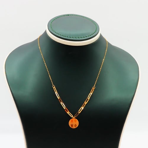 عقد ذهب ناعم عيار 21 بتصميم دائرة وزن 1.22 جرام