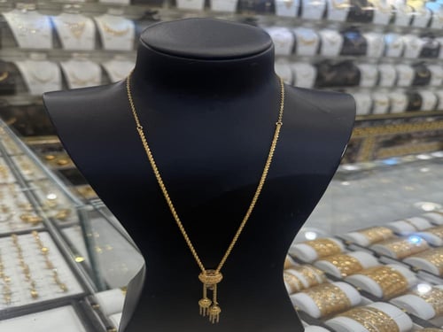 سبحة ذهب بتصميم المبروم عيار 21