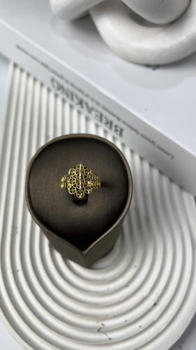 خاتم ذهب عيار 21 بتصميم دوائر مميز بوزن 1,2 جرام