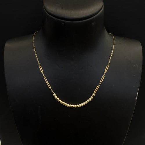 عقد ذهب الببلز عيار 18 وزن 1.48 جرام