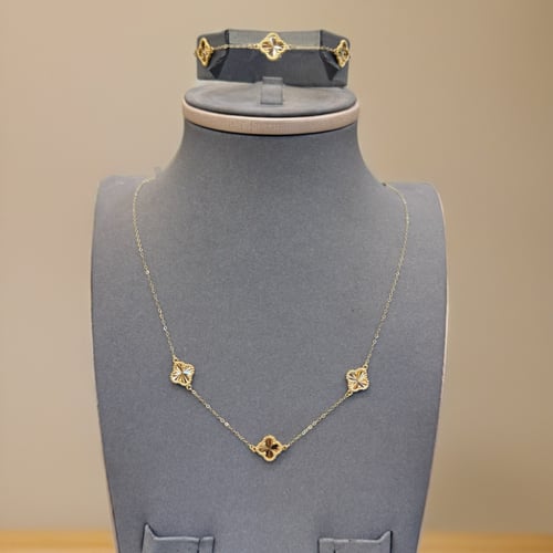 بكج اليوم الوطني عقد واسوارة ذهب 18k