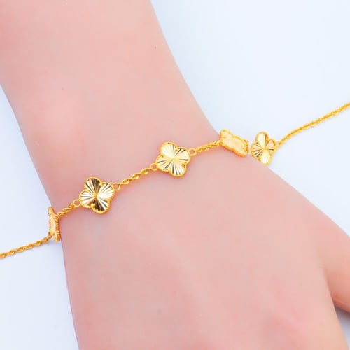 سوارة ذهب الفان كليف خمس وردات عيار 21 وزن 3.74 جر...