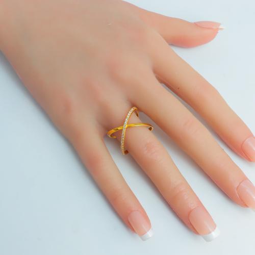 خاتم ذهب ايطالي تصميم الماس عيار 21