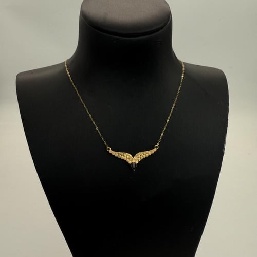 عقد ذهب جناح الصقر عيار 21 باللون الاسود وزن 1.2 ج...