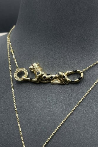 عقد تايجر دورين ذهب تصميم الماس عيار 18 وزن 11.75...