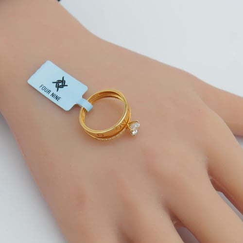 خاتم توينز ذهب عيار 21 بتصميم اللوف الالماسى وزن 3...