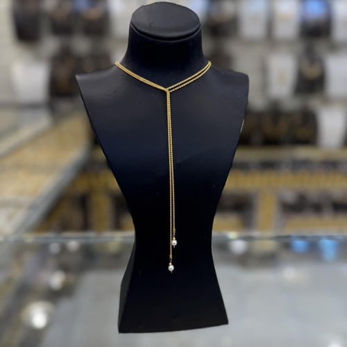 شال المبروم الملكي عيار 21 بتصميم حبة الؤلؤ الصغير...