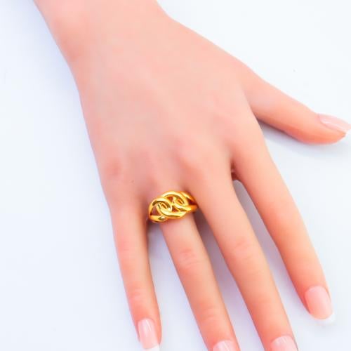 خاتم ذهب عيار 21 تصميم سلسلة أنيق وزن 3.21 جرام –...