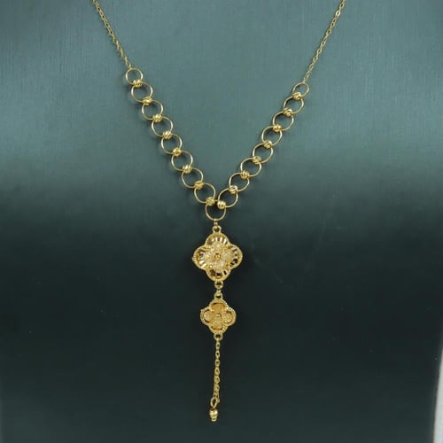 سلسال ذهب تصميم الفان كليف عيار 21 وزن 4.28 جرام