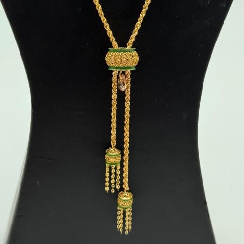 سبحة ذهب بتصميم المبروم عيار 21