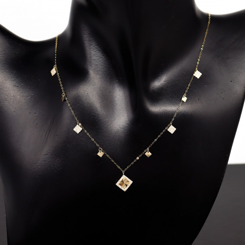 سلسال ذهب تصميم الماسي عيار 18